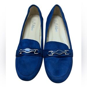 J. Mark Faux Suede Loafer w Blue & Gold  Accents